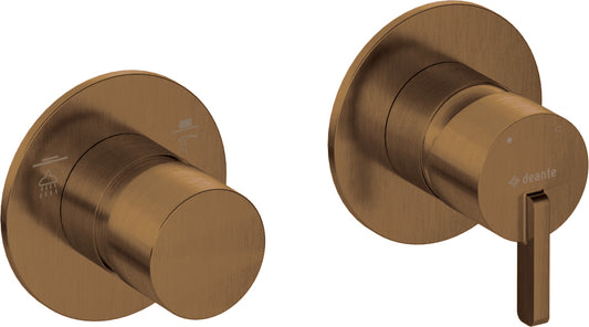 Deante SILIA Duscharmatur mit Umschalter horizontal Unterputz Bronze gebürstet