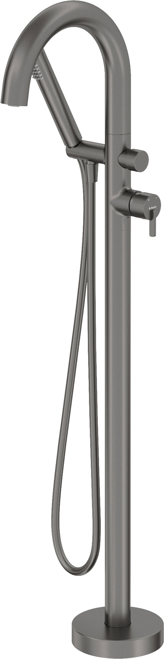 Deante SILIA Wannenarmatur freistehend mit Duschset Bogen-Auslauf Titanium