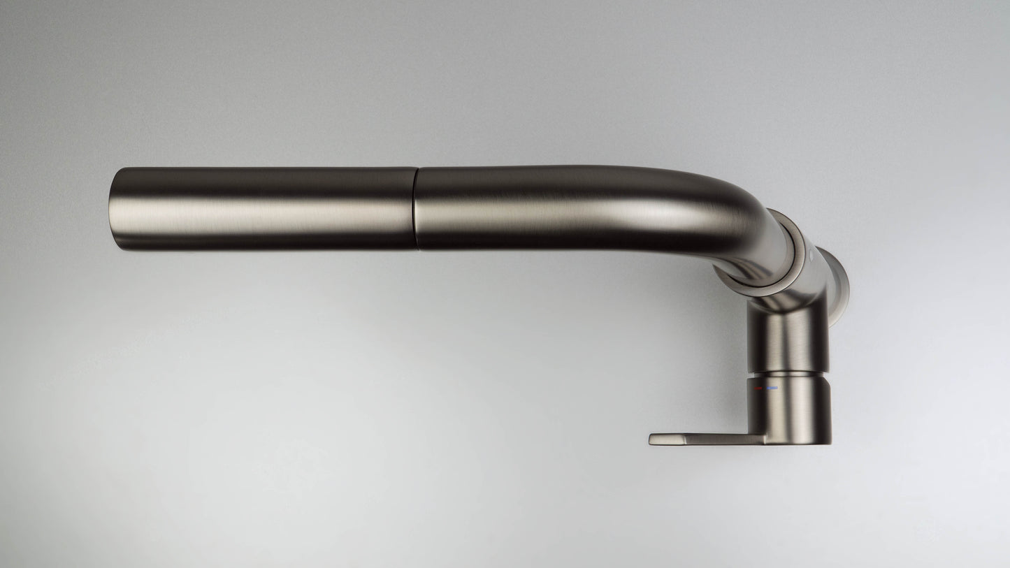 Deante SILIA Design-Küchenarmatur mit ausziehbarer Handbrause Titanium