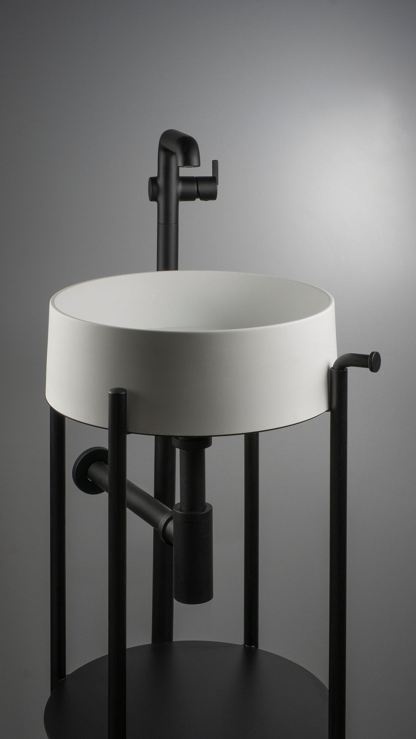 Deante SILIA Granit-Aufsatzwaschbecken rund Ø 36 cm Alabaster