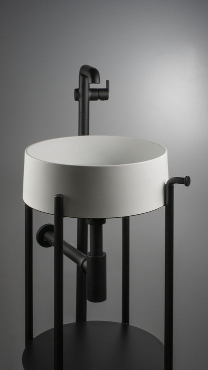 Deante SILIA Granit-Aufsatzwaschbecken rund Ø 36 cm Alabaster