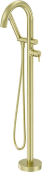 Deante SILIA Wannenarmatur freistehend mit Duschset Bogen-Auslauf Gold gebürstet