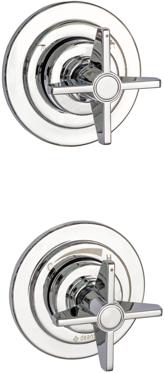 Deante TEMISTO Unterputz-Duscharmatur mit 2 Reglern Retro-Look Chrom