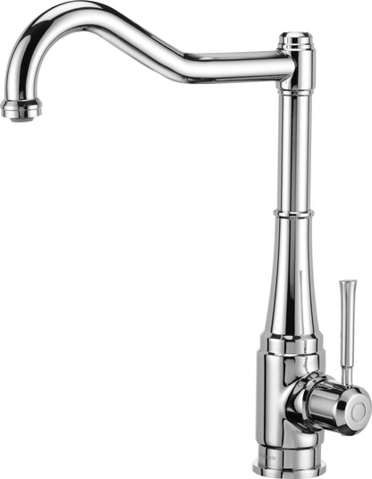 Deante TAMIZO Retro-Spültischarmatur mit Schwanenhals-Auslauf Nostalgie-Design Chrom