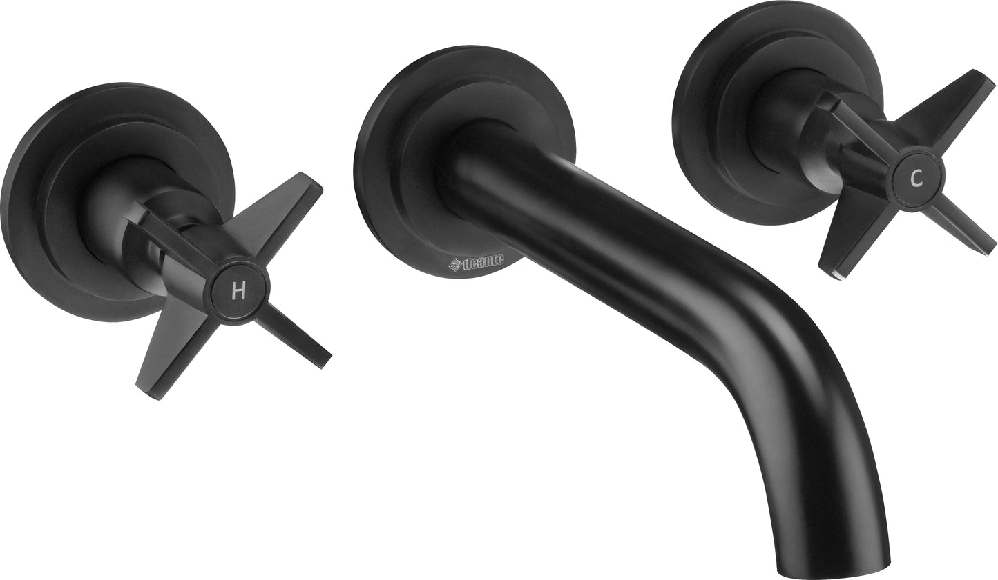 Deante TEMISTO Unterputz Zweigriff-Waschtischarmatur im Retro-Look Schwarz