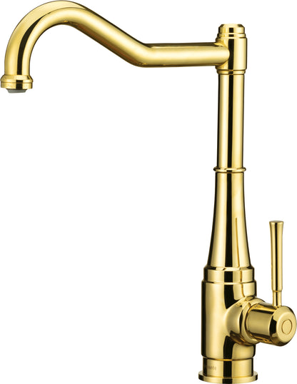 Deante TAMIZO Retro-Spültischarmatur mit Schwanenhals-Auslauf Nostalgie-Design Gold