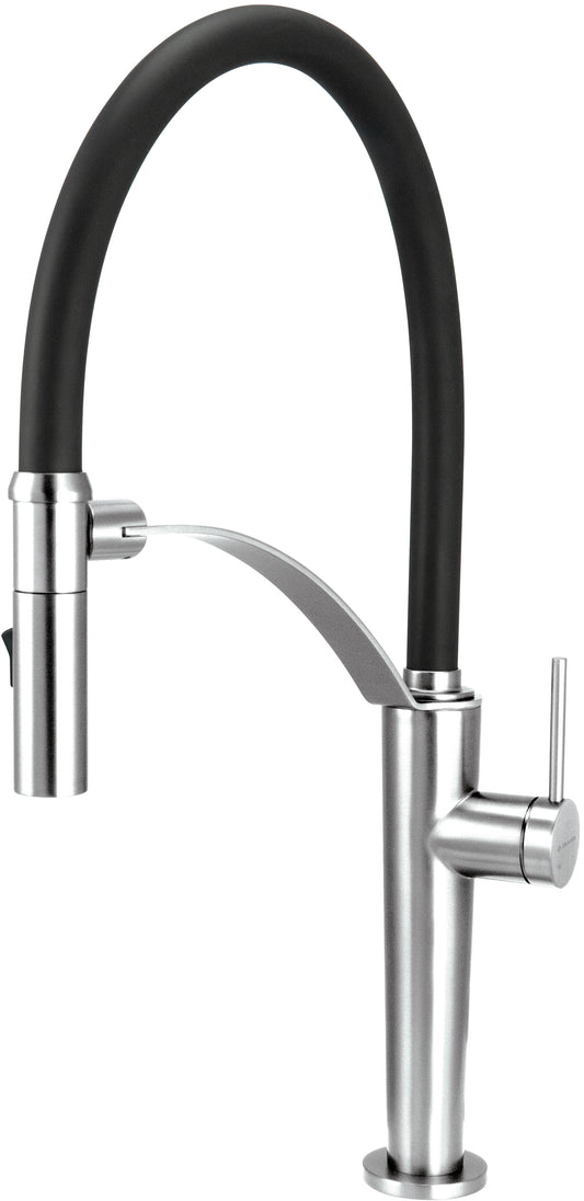 Deante CORDA Design-Küchenarmatur mit flexibler Brause (2-in-1) hoch Chrom