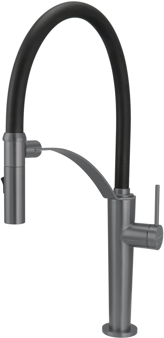 Deante CORDA Design-Küchenarmatur mit flexibler Brause (2-in-1) hoch Titanium