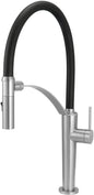 Deante CORDA Design-Küchenarmatur mit flexibler Brause (2-in-1) hoch Stahl gebürstet
