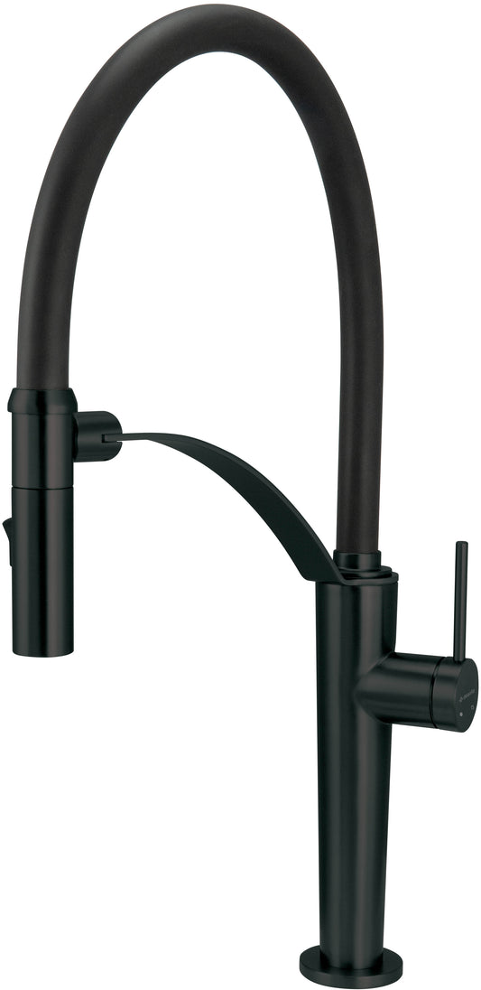 Deante CORDA Design-Küchenarmatur mit flexibler Brause (2-in-1) hoch Schwarz