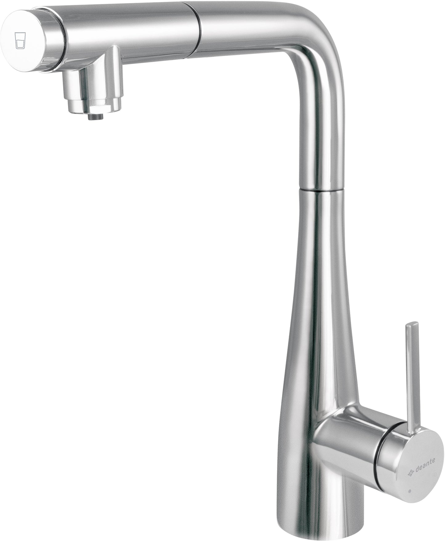 Deante ERIDAN Küchenarmatur mit Wasserfilteranschluss ausziehbar mit Brause Chrom