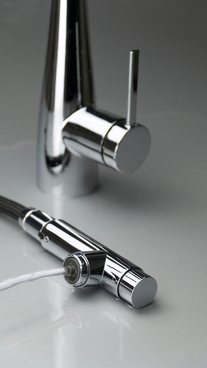 Deante ERIDAN Küchenarmatur mit Wasserfilteranschluss ausziehbar mit Brause Chrom