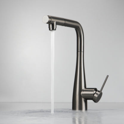 Deante ERIDAN Küchenarmatur mit Wasserfilteranschluss ausziehbar mit Brause Titanium