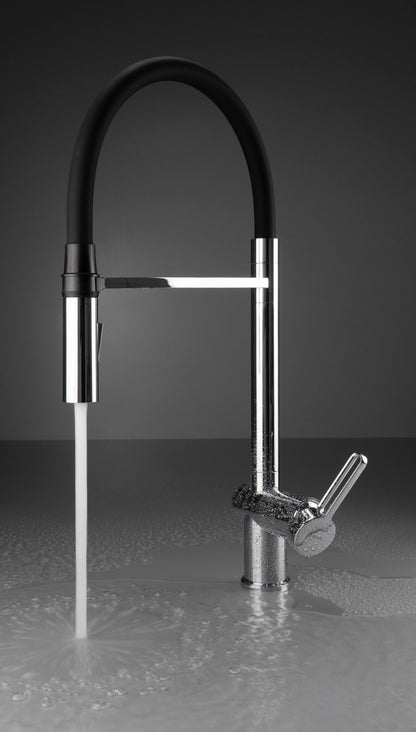 Deante MAGNETIC Spültischarmatur magnetische Brause (2-in-1) hoher Bogen Chrom