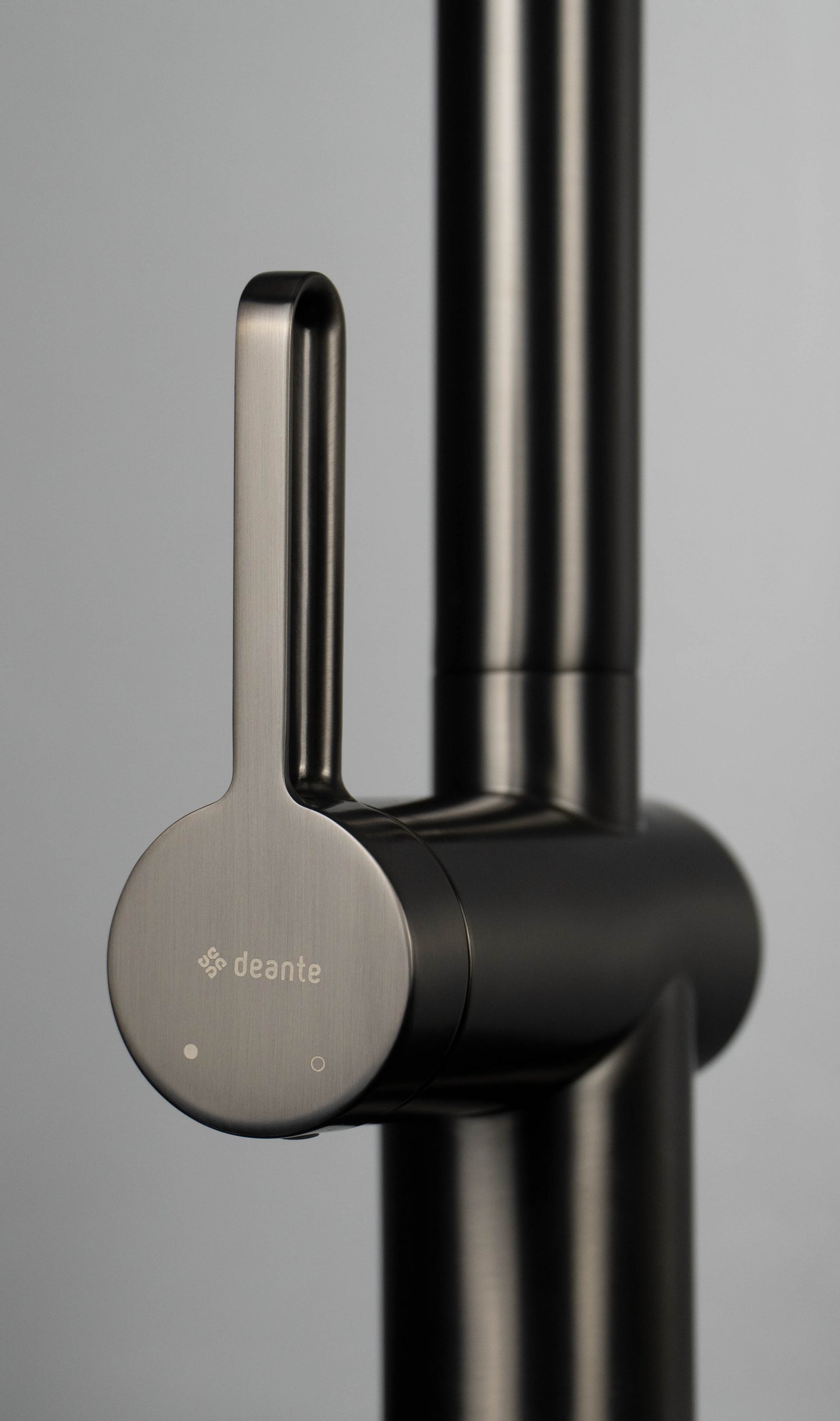 Deante MAGNETIC Spültischarmatur magnetische Brause (2-in-1) hoher Bogen Titanium