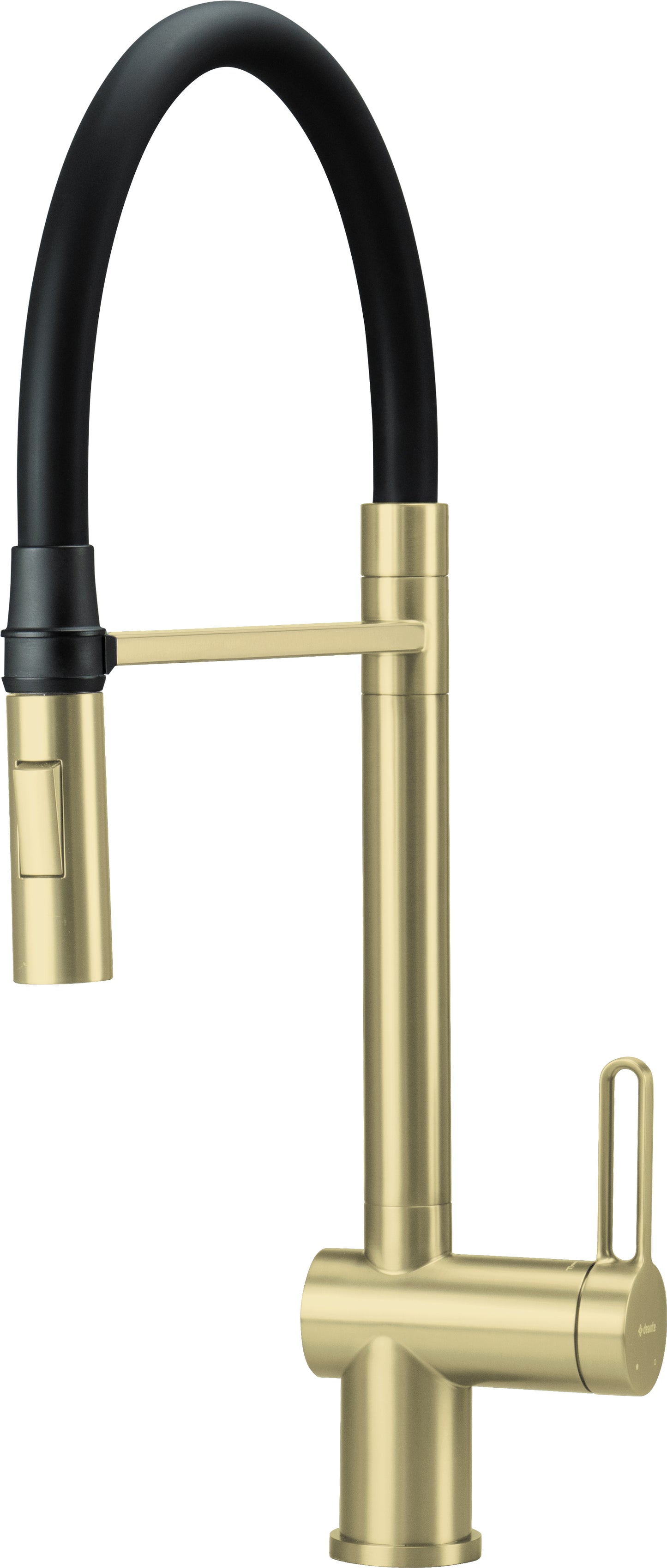 Deante MAGNETIC Spültischarmatur magnetische Brause (2-in-1) hoher Bogen Gold gebürstet