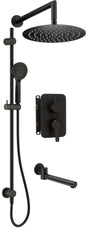 Deante ARNIKA Unterputz-Duschset mit Mischbox & Duschstange rund Schwarz