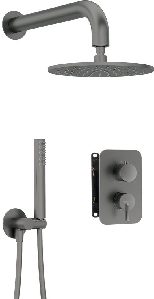 Deante SILIA Unterputz-Duschsystem mit Mischbox Duschkopf rund Titanium