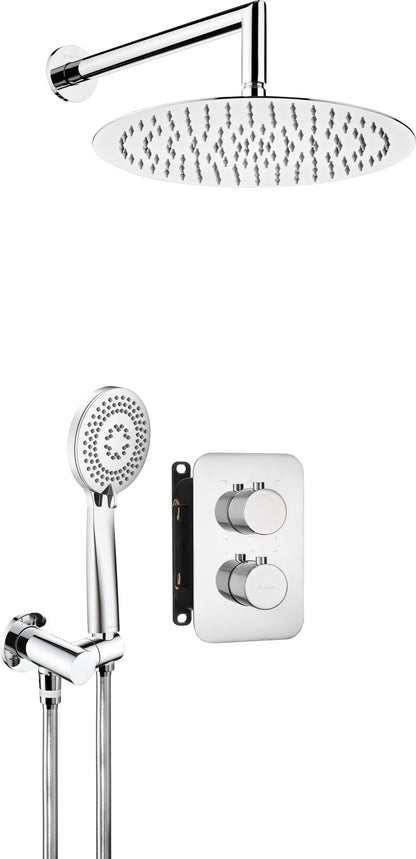 Deante THERM Unterputz-Duschset mit Mischbox und Regendusche rund Chrom