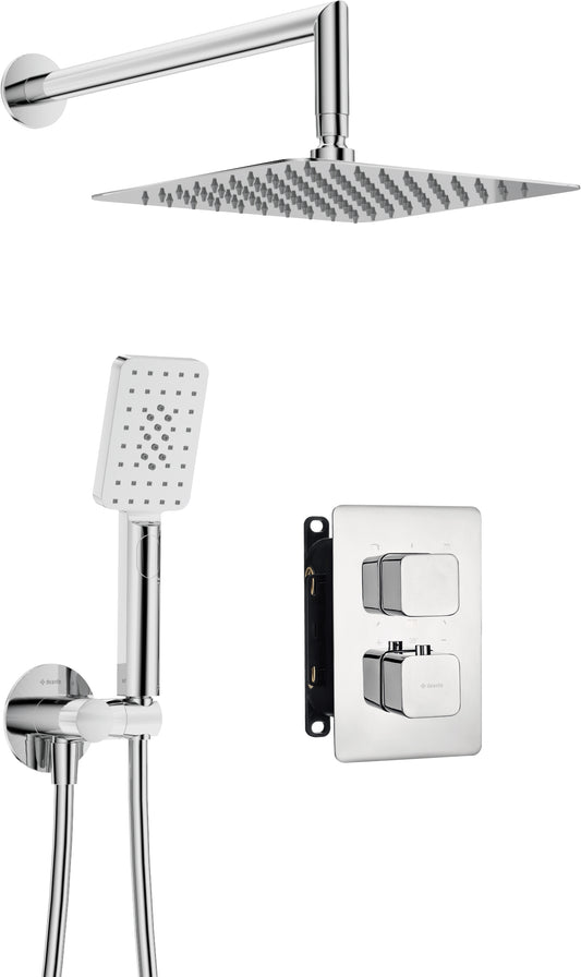 Deante THERM Unterputz-Duschset mit Mischbox und Regendusche abgerundet Chrom
