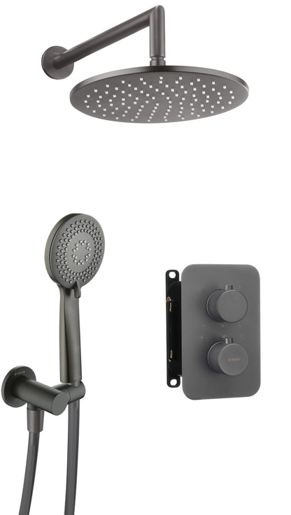 Deante THERM Unterputz-Duschset mit Mischbox und Regendusche rund Titanium