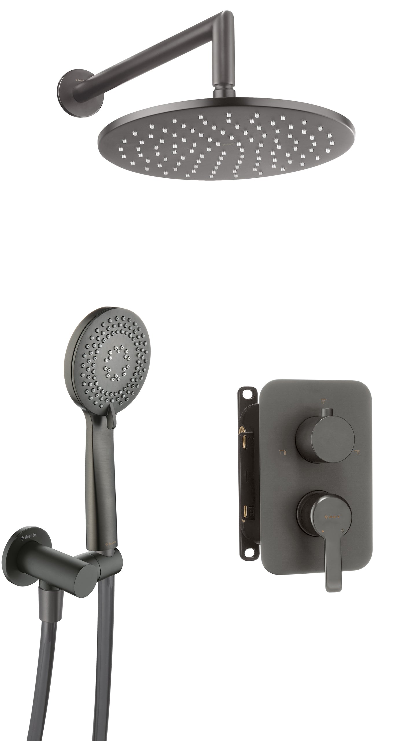 Deante ARNIKA Unterputz-Duschset mit Mischbox rund Titanium