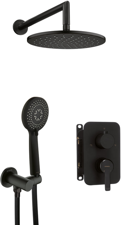 Deante ARNIKA Unterputz-Duschset mit Mischbox rund Schwarz
