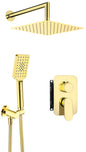 Deante ALPINIA Unterputz-Duschsystem mit Mischbox quadratisch Gold