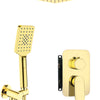 Deante ALPINIA Unterputz-Duschsystem mit Mischbox quadratisch Gold