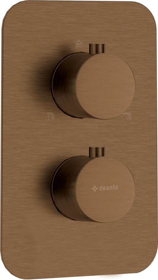 Deante THERM Rund Unterputz Duscharmatur für Mischbox Bronze gebürstet