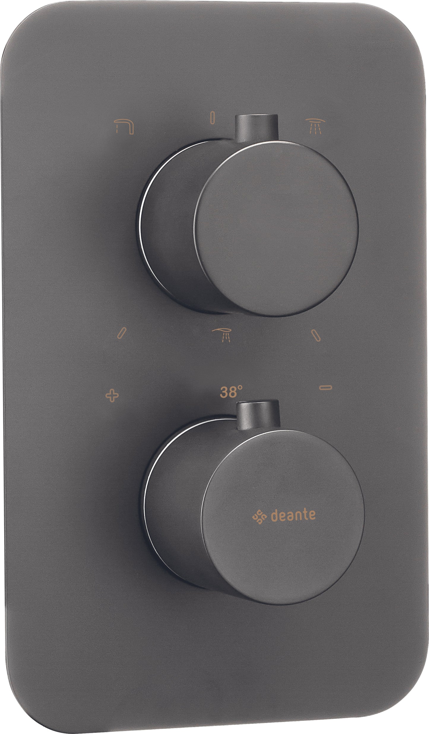 Deante THERM Rund Unterputz Duscharmatur für Mischbox Titanium