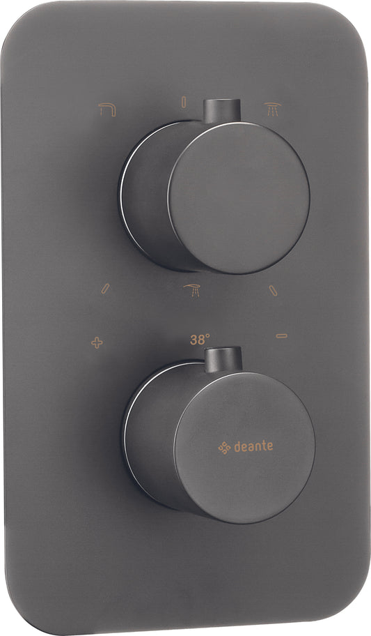 Deante THERM Rund Unterputz Duscharmatur für Mischbox Titanium