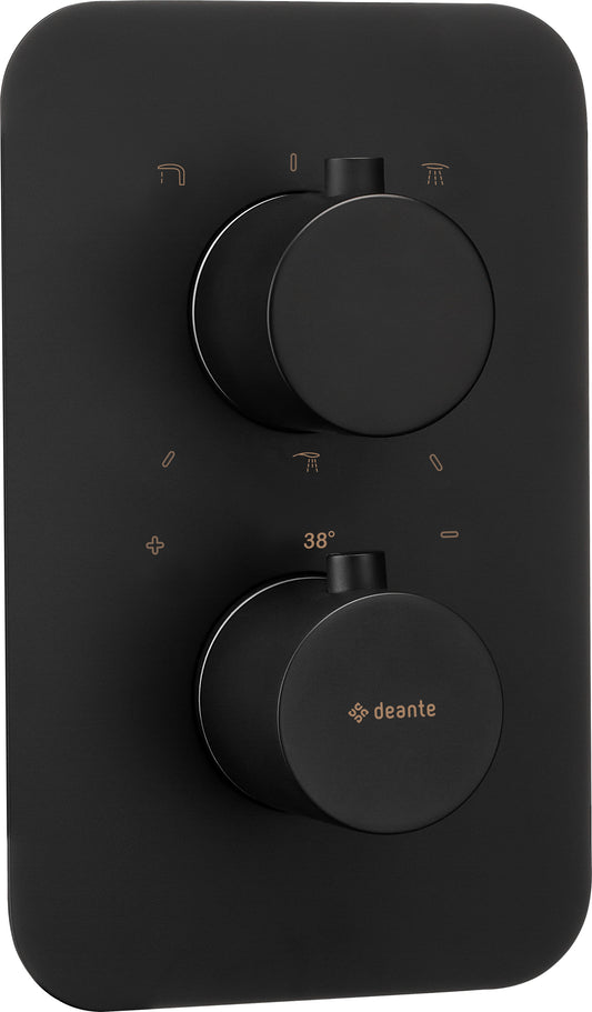 Deante THERM Rund Unterputz Duscharmatur für Mischbox Schwarz