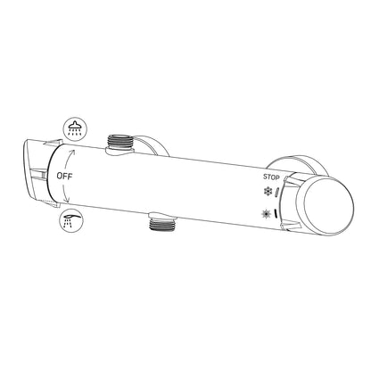 Deante ARNIKA Design-Duschsystem mit Thermostat-Duscharmatur Gold gebürstet