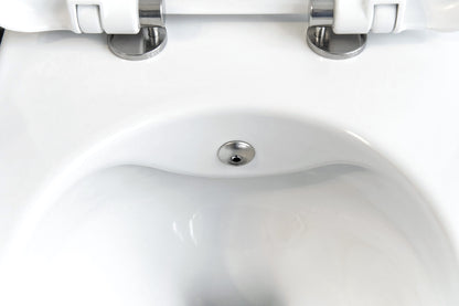 Deante PEONIA Wand-WC Bidetfunkton mit Mischarmatur spülrandlos mit Sitz Weiß-Chrom