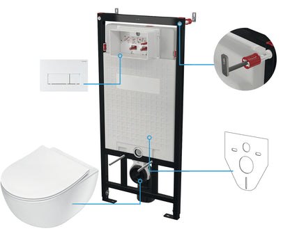 Deante PEONIA Unterputz-WC-Set mit Vorwandelement (6-in-1) Weiß-Weiß