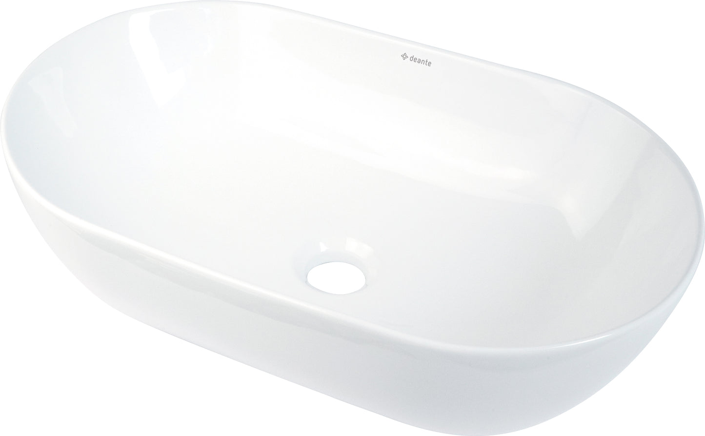 Deante PEONIA Keramik-Aufsatzwaschtisch Oval 50 x 30 cm Weiß