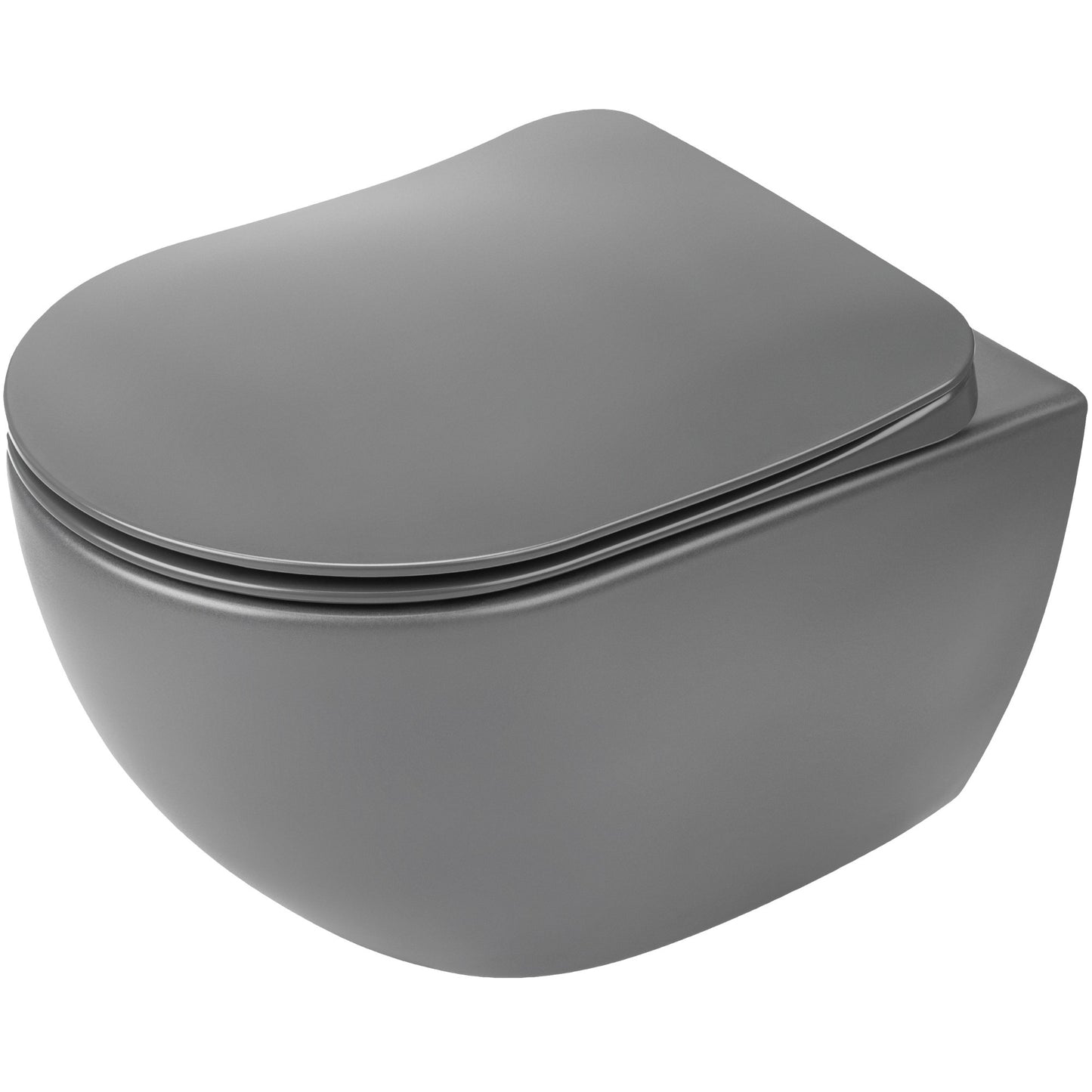 Deante PEONIA Wand-WC spülrandlos antibakteriell mit WC-Sitz Anthrazit-Titanium