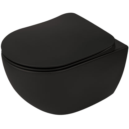 Deante PEONIA Wand-WC spülrandlos antibakteriell mit WC-Sitz Schwarz