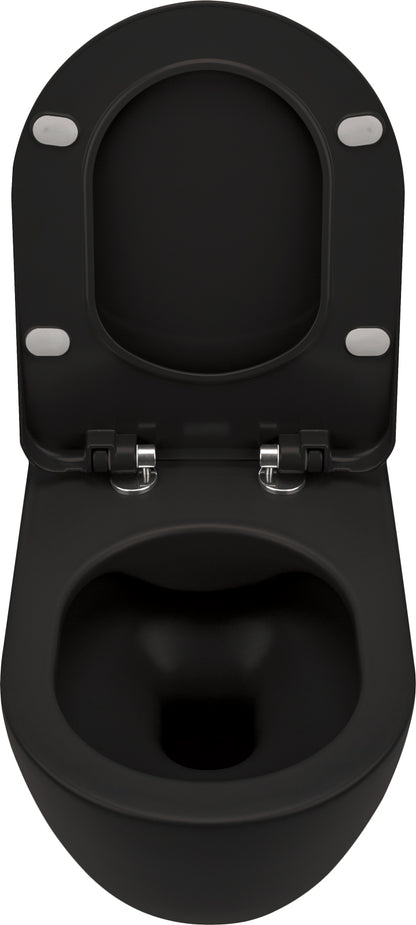 Deante PEONIA Wand-WC spülrandlos antibakteriell mit WC-Sitz Schwarz
