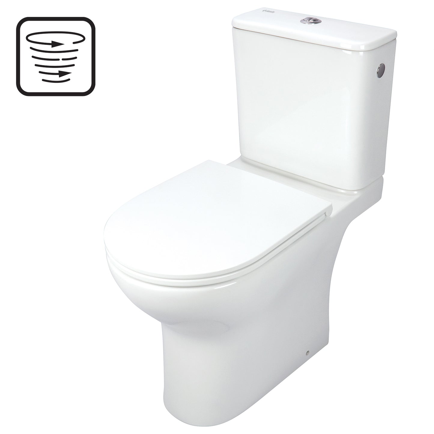 Deante JASMIN Stand-WC Tiefspüler spülrandlos mit Sitz und Spülkasten Weiß