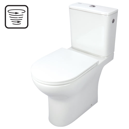 Deante JASMIN Stand-WC Tiefspüler spülrandlos mit Sitz und Spülkasten Weiß