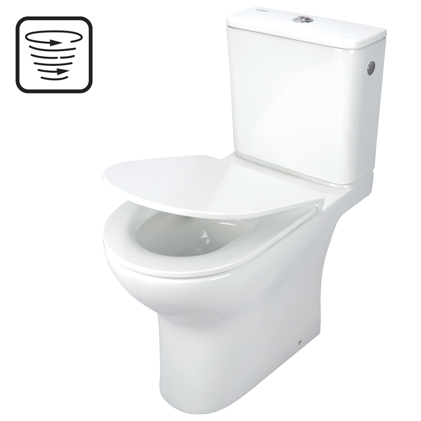 Deante JASMIN Stand-WC Tiefspüler spülrandlos mit Sitz und Spülkasten Weiß