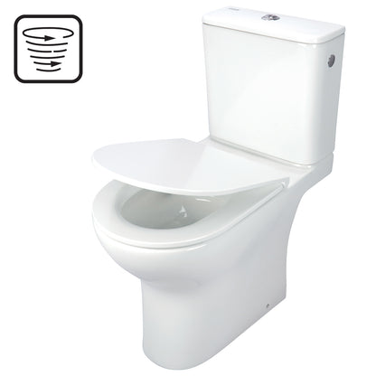 Deante JASMIN Stand-WC Tiefspüler spülrandlos mit Sitz und Spülkasten Weiß