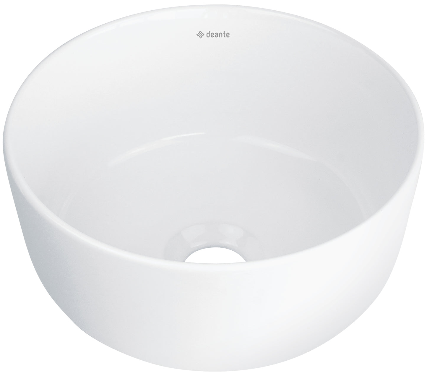 Deante JASMIN Aufsatzwaschbecken aus Keramik rund Ø 28 cm Weiß