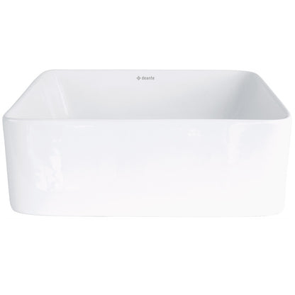 Deante JASMIN Aufsatzwaschbecken aus Keramik quadratisch 34,5 cm Weiß