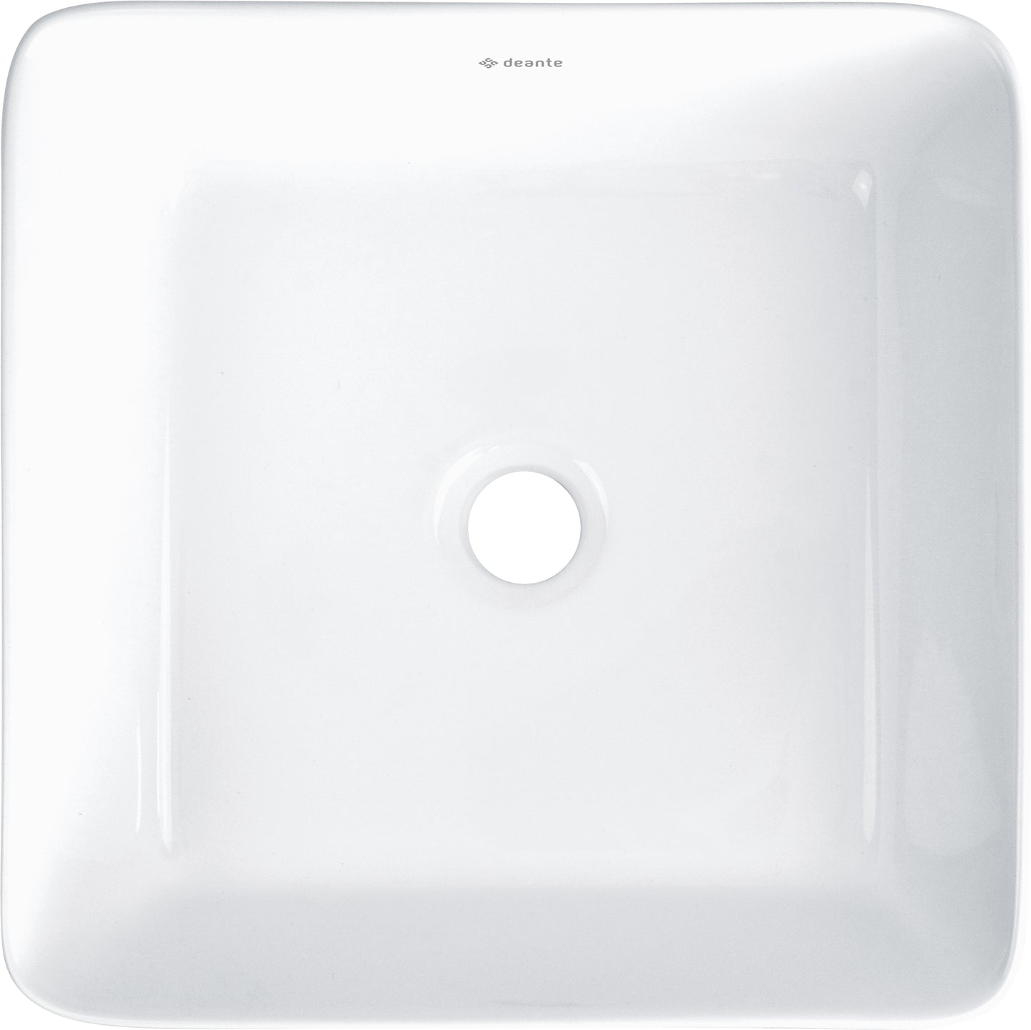 Deante JASMIN Aufsatzwaschbecken aus Keramik quadratisch 34,5 cm Weiß