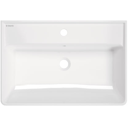 Deante TEMISTO Aufsatzwaschbecken mit Armaturenbank 61 x 41 cm Weiß
