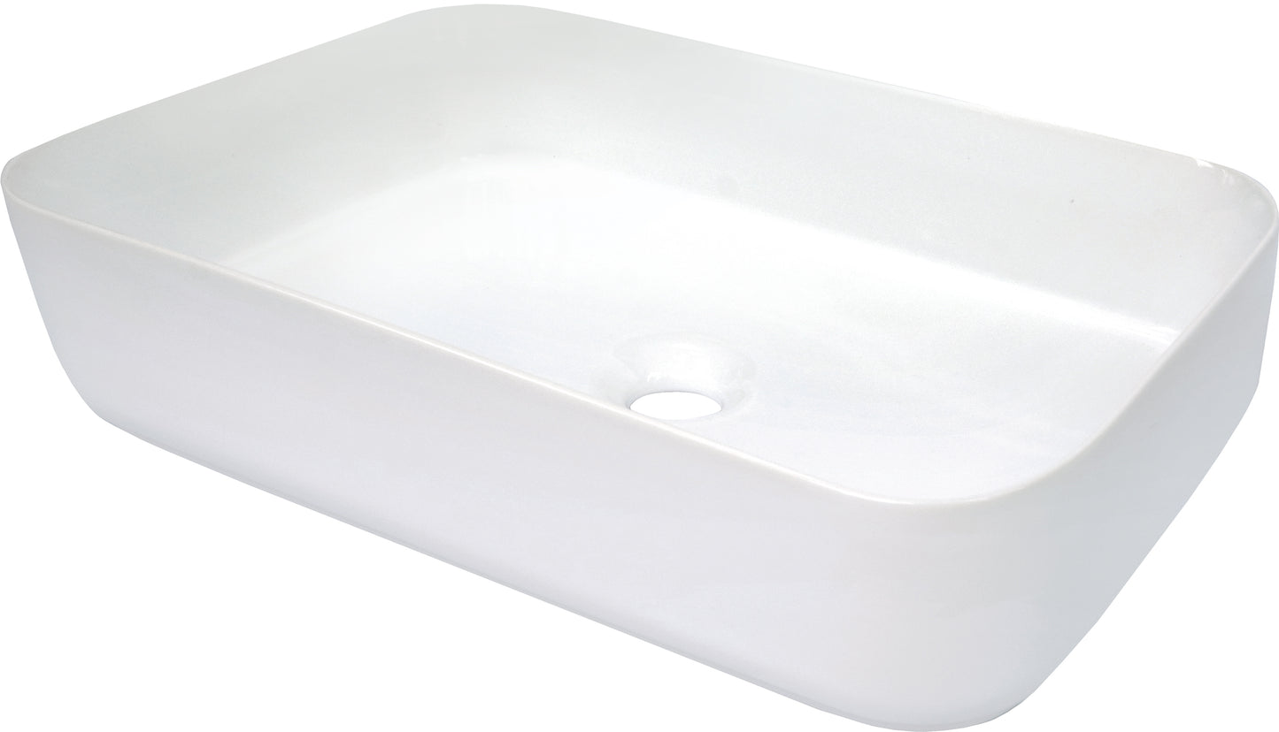 Deante HIACYNT Aufsatzwaschbecken Keramik rechteckig 50,5 x 36,5 cm Weiß