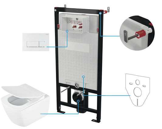Deante BLUR WC-Komplettset Unterputz-Vorwandelement (6-in-1) Weiß-Weiß
